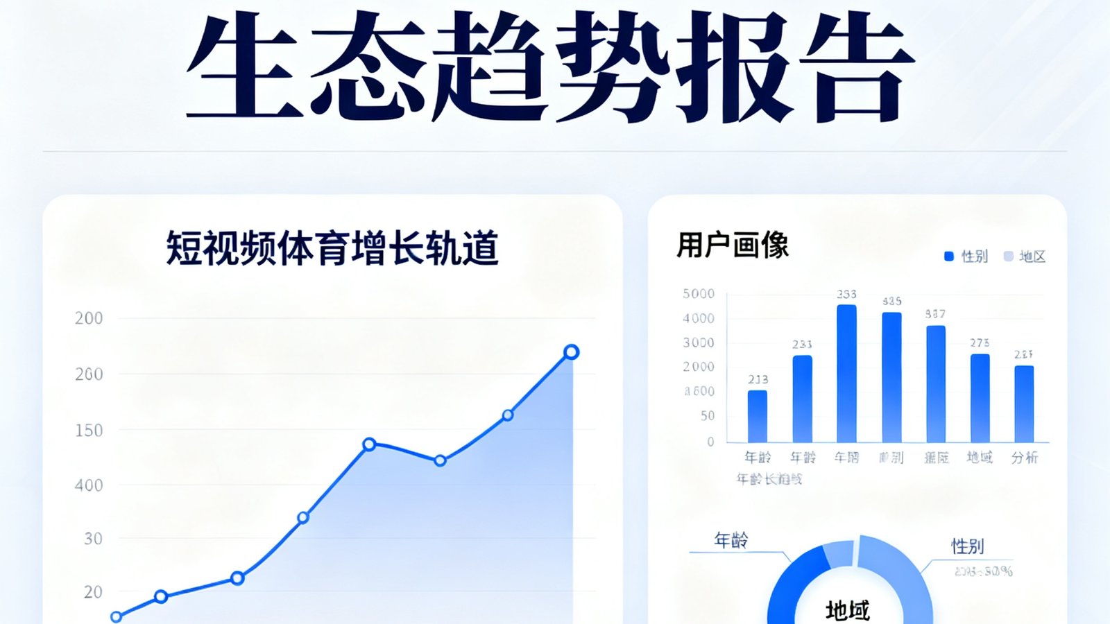 2025年体育内容生态趋势报告封面,图表展示短视频体育赛道增长曲线和用户画像数据